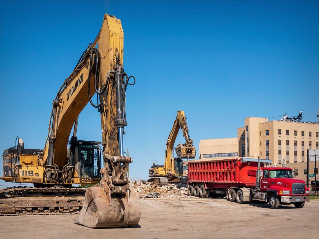 Construction equipment for the OSU campus extension