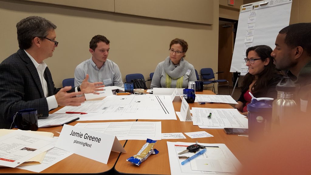 People participating in a round-table discussion